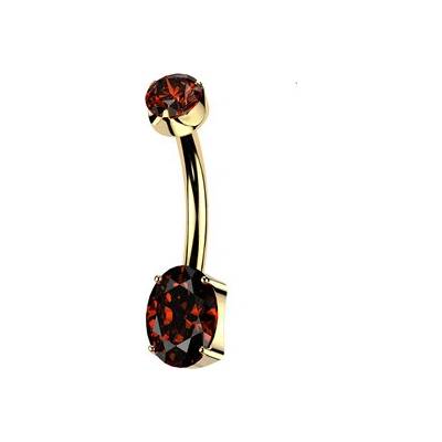 Šperky4U Pozlacený piercing do pupíku TITAN TIT1780-R