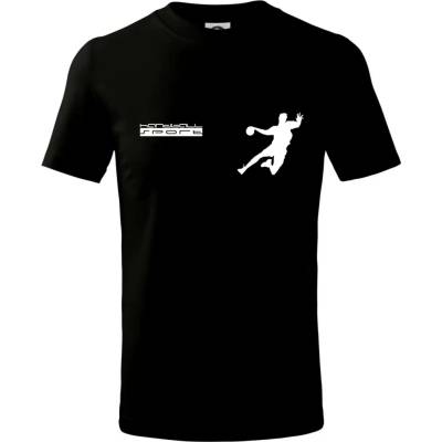 Handball sport tričko dětské bavlněné Černá