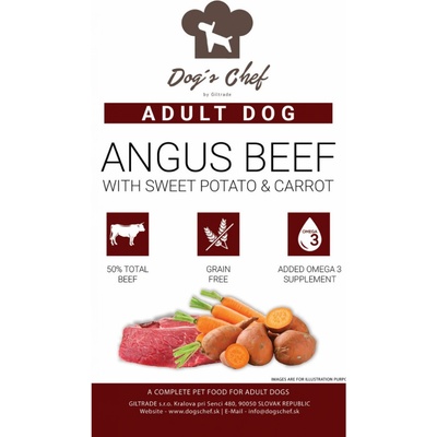 Dog's Chef Angus Beef With Sweet Potato & Carrot Adult 15 kg