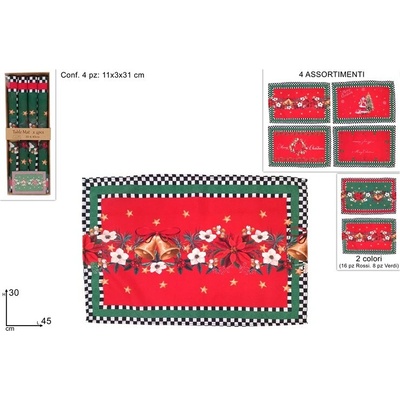 PROHOME Prostírání vánoční 34x45cm sada 4ks