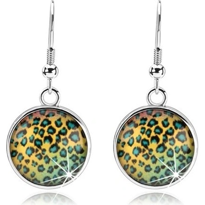 Šperky eshop kabošon vypouklé sklo barevný vzor leopardí skvrny SP76.29