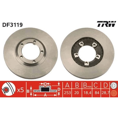 Brzdový kotúč TRW DF3119