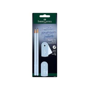 Faber-Castell Моливи 2 броя Sparkle II Light Blue B с гума и острилка