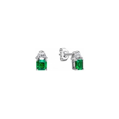Diamonfire strieborné náušnice Emerald E6698