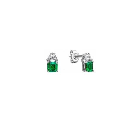 Diamonfire strieborné náušnice Emerald E6698