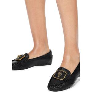 Kurt Geiger London мокасини дамски от кожа Pimlico Moccasin Black Leather (5596300109)