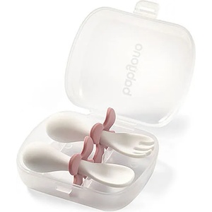 Babyono Комплект ергономични прибори за хранене Babyono - Розов (5901435412954) - baby