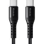 Mcdodo Кабел за данни - Mcdodo (CA-5641) - Type-C → Type-C, найлон оплетка, алуминий, PD60W, 1m - Черен