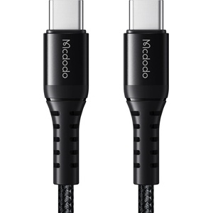 Mcdodo Кабел за данни - Mcdodo (CA-5641) - Type-C → Type-C, найлон оплетка, алуминий, PD60W, 1m - Черен
