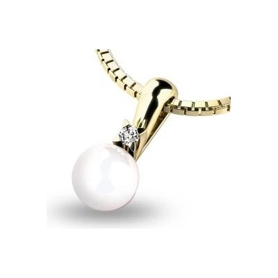 Pattic Zlatý perlový přívěsek s diamantem G1089105