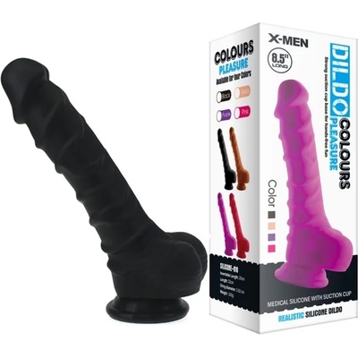 Пенис дилдо с тестиси, колоритна наслада, 22см. - Colours Pleasure Black 8 (XMEN000117)