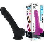  Пенис дилдо с тестиси, колоритна наслада, 22см. - Colours Pleasure Black 8 (XMEN000117)
