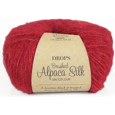 Příze DROPS Brushed Alpaca Silk 07 - červená