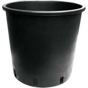  Кръгла черна саксия 15L - Ф28cm