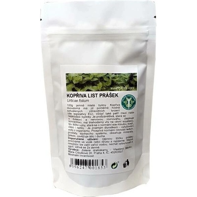 Zelené Drahokamy Kopřiva list jemně mletý 100 g