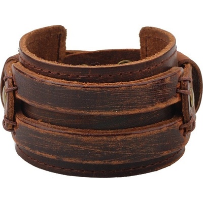 Naky široký kožený náramek N0809