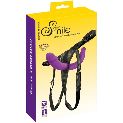 Strap U Double Charmer Silicone Double Dildo with Harness Purple