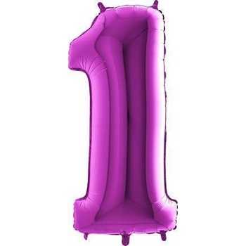 Grabo Nafukovací balónek číslo 1 fialový 102cm extra velký