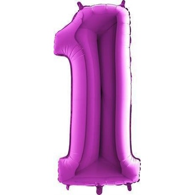 Grabo Nafukovací balónek číslo 1 fialový 102cm extra velký