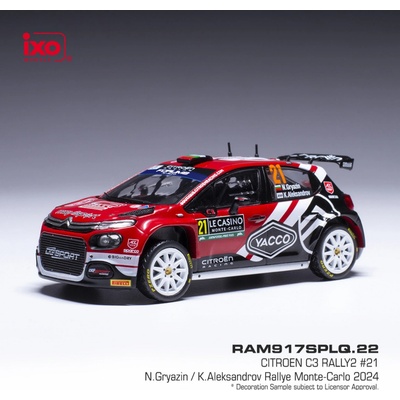 IXO Citroen C3 Rally2 Rallye Monte Carlo 2024 21 Gryazin Aleksandrov 1:43