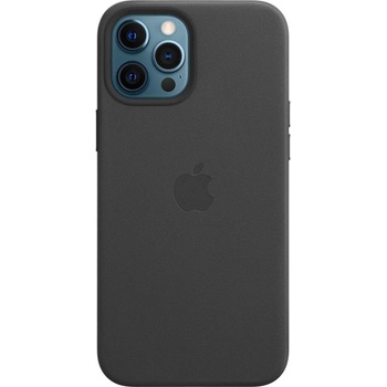 Apple iPhone Leather Case with MagSafe - оригинален кожен кейс (естествена кожа) за iPhone 12 Pro Max (черен)