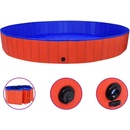 Vidaxl Skladací bazén pre psov PVC červený 300 x 40 cm