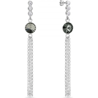 Spark šedé se Swarovski Elements Ballena KC1122SS29BD Black Diamond