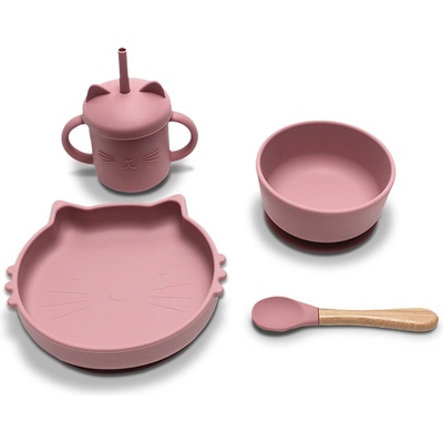 Lorelli Силиконов сет за хранене 4 части Lorelli - Natural, Deep pink (10230700002)