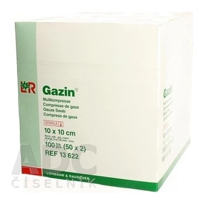 Gazin Gáza hydrofil.skl.kompr.ster. 10 x 10 cm/100 ks