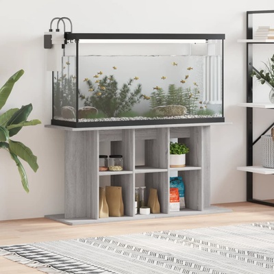 vidaXL Стойка за аквариум, бетонна, сива, 120x40x60 см, инженерно дърво (833595)