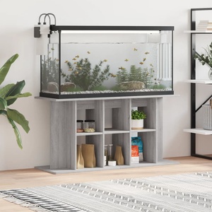 vidaXL Стойка за аквариум, бетонна, сива, 120x40x60 см, инженерно дърво (833595)