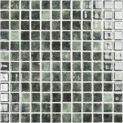 Vidrepur Nature Jungle mozaika 31,5 x 31,5 x 0,45 cm kostičky 2,5 x 2,5 cm šedozelená lesklá 2m²
