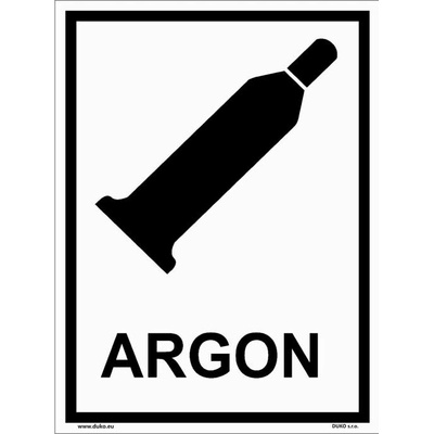 DUKO ARGON se symbolem a textem Formát: 150 x 200 mm, Materiál: plast 0,5 mm, samolepící vinylová fólie