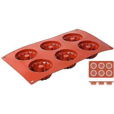 Contacto Silikonová forma na 6 bábovek 70x35 mm 6640/076 terakotová