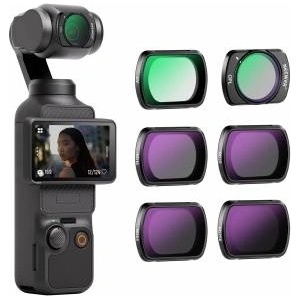 NEEWER Magnetic ND CPL UV filter set, compatible with DJI Osmo Pocket 3 / Pocket 4 / Xtra Muse, pack of 6 HD UV neutral density filters ND16, ND32, ND64, ND256 and circular polarization filter - 10104965