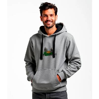 Суичър Kruskis Happy Camping Two-Colour hoodie - Grey (Heather Grey / Black)