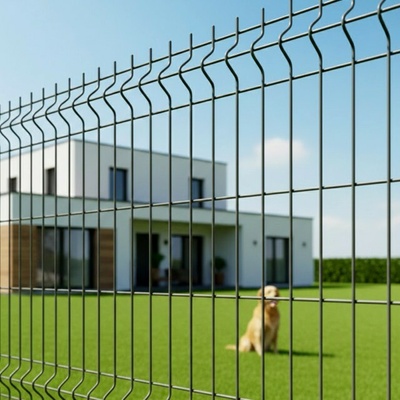Svařovaný plotový panel BRAVO 3D LIGHT poplastovaný 1030 mm s vodorovným prolisem | antracitová šedá RAL 7016 | oko 50 × 200 mm | drát 4,0 mm