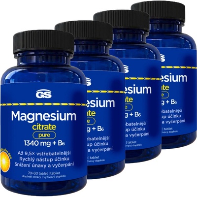 GS Magnesium citrate pure 1340 mg + B6 4 x 70+30 tablet