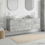 vidaXL Комплект мебели за баня 3 бр. Бетонно сиво 49, 5 x 44, 5 x 65 см (3405894)