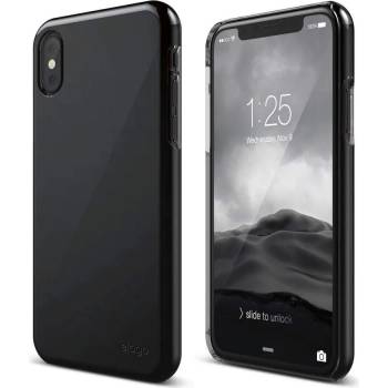 Image 1 of elago S8 Slim Fit 2 Case - качествен поликарбонатов кейс за iPhone XS, iPhone X (черен-лъскав)