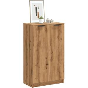 vidaXL Шкаф за обувки дъб артизан 59x35x100, 5 см инженерна дървесина (856994)