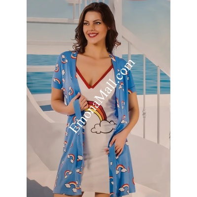 EmonaMall Дамска нощница + халат - Модел s6724 (s6724)