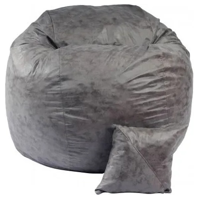 PUFRELAX Комплект, Барбарон и декоративна възглавница, 450л. Matusalem - Smoke Grey, Перящ се калъф, Подходящ за деца, Пълнеж с микс от мемори пяна и дунапрен, Гама Premium (PUF-M-MP-PT-MNGRE)