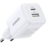 UGREEN X514 мрежово зарядно устройство USB+Type-C гнездо 20W, PD бързо зарядно устройство, БЯЛО (65006)