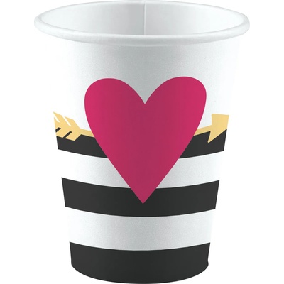Amscan Чаши голямо сърце 8 бр