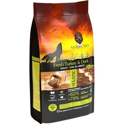 Ambrosia Adult All Breeds Fresh Turkey & Duck 12 kg