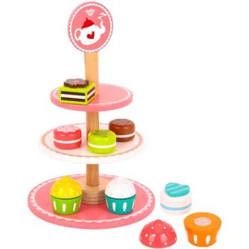 Tooky Toy Игрален комплект Tooky Toy - дървени кексчета и десерти на поднос (TY991)