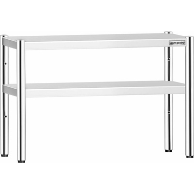 G.Gastro Nástavný regál nerezový - se 2 policemi - 1200x370 mm - výškově nastavitelné - D9778099