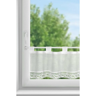 Takoy Vitrážová záclona VINCE z látky s prevahou bavlny zdobená čipkou 150 x 30 cm-HF-373040 | 150 x 30 cm