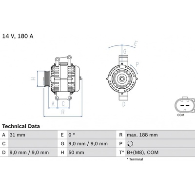 Alternátor BOSCH 0 986 082 500